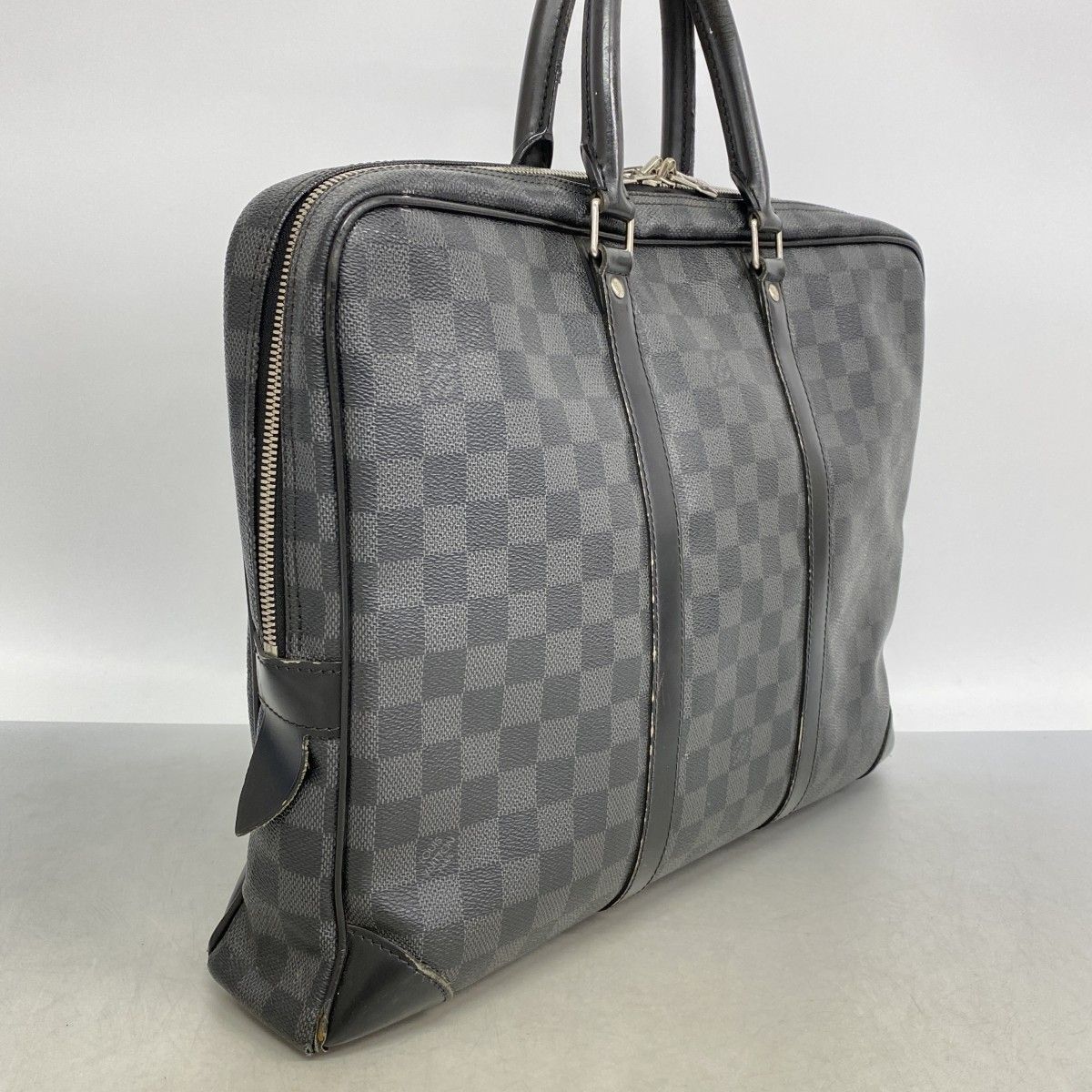 Louis Vuitton Briefcase Damier Graphite Porte Documents Voyage Black Gray — view 2