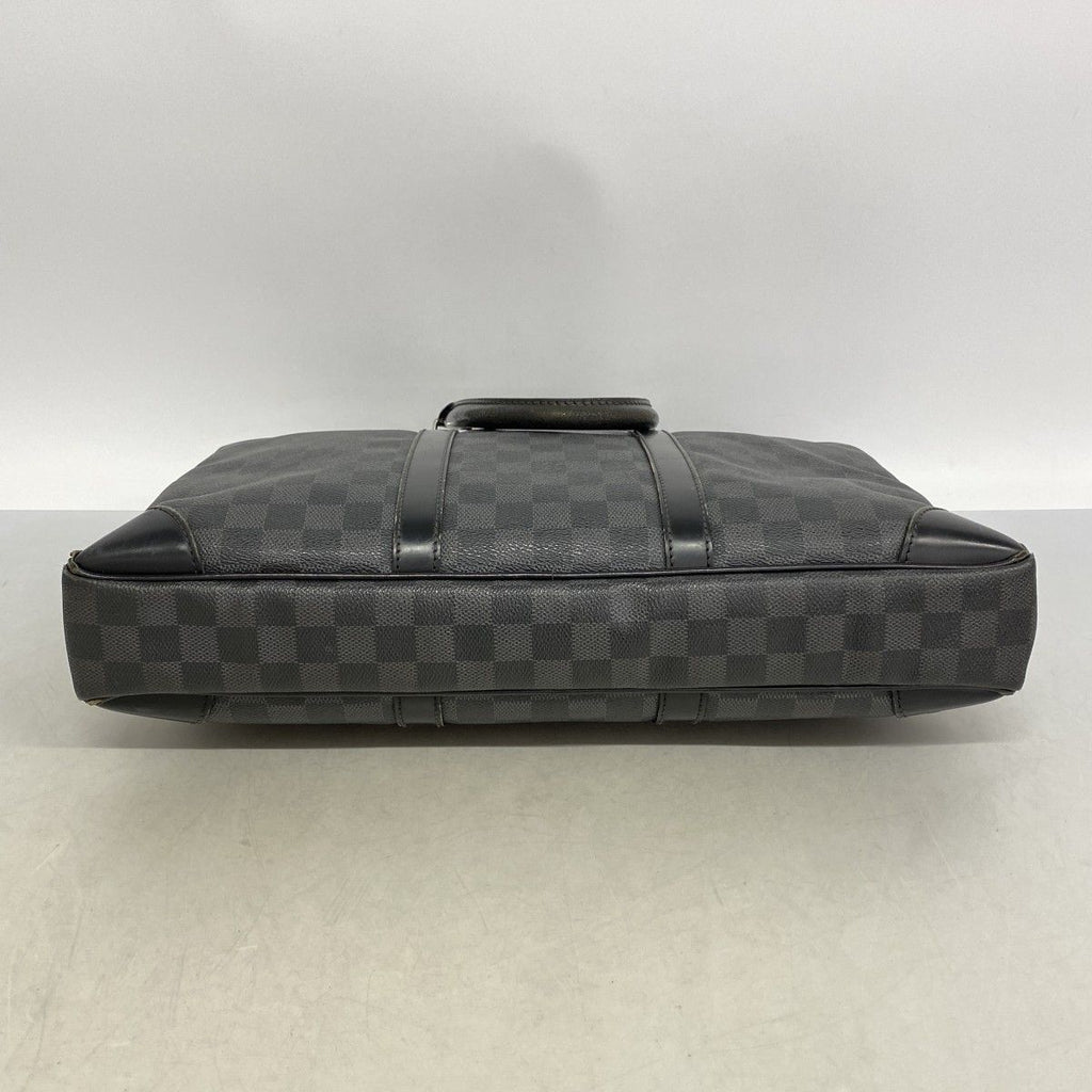 Louis Vuitton Briefcase Damier Graphite Porte Documents Voyage Black Gray — view 3
