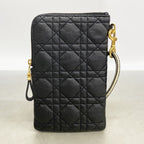 Dior Pochette Cannage Leather Black Gold Handbag — view 6