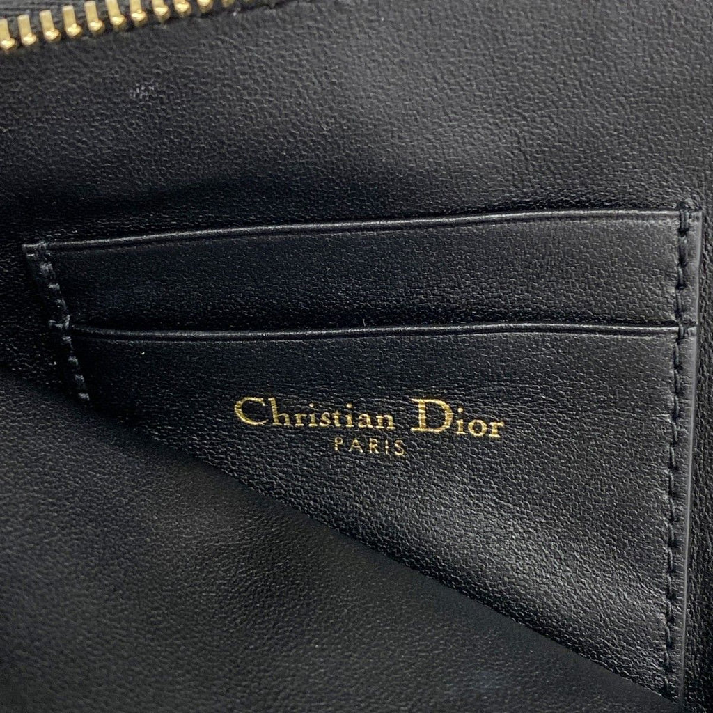 Dior Pochette Cannage Leather Black Gold Handbag — view 5