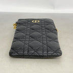 Dior Pochette Cannage Leather Black Gold Handbag — view 3