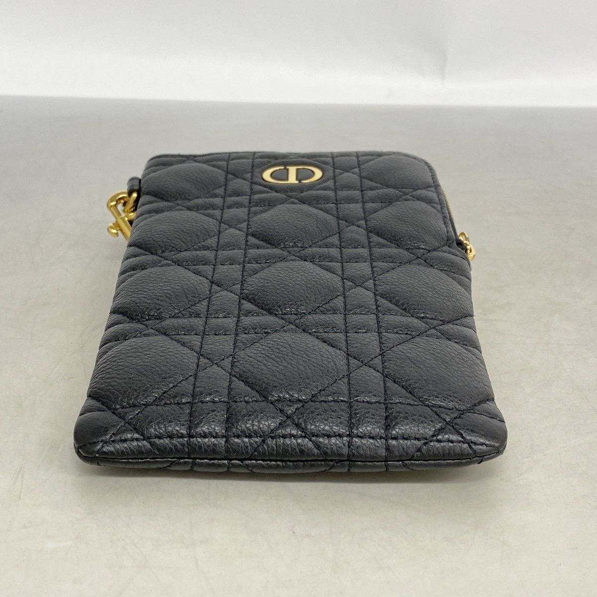 Dior Pochette Cannage Leather Black Gold Handbag — view 3