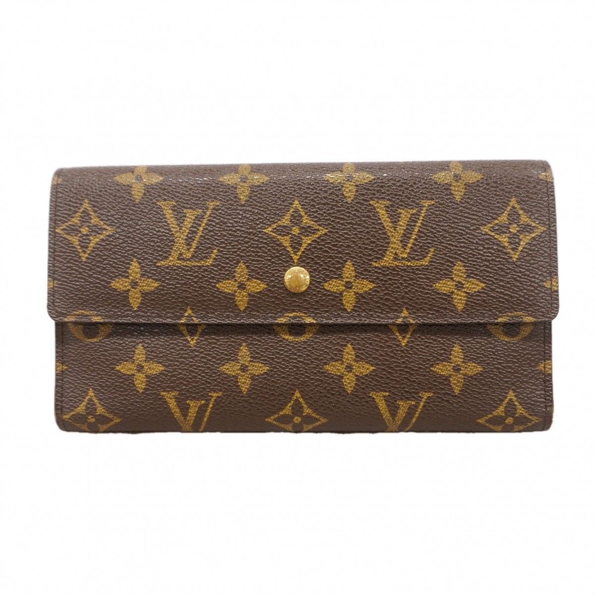 Louis Vuitton Trifold Wallet Monogram Portefeuille International Brown