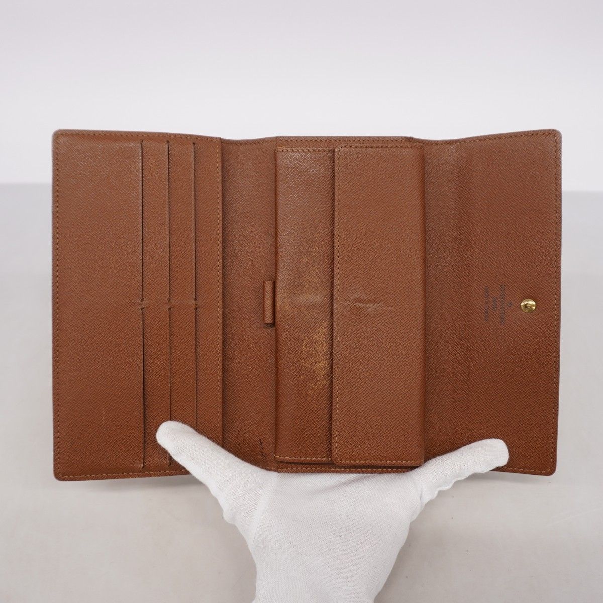 Louis Vuitton Trifold Wallet Monogram Portefeuille International Brown — view 3