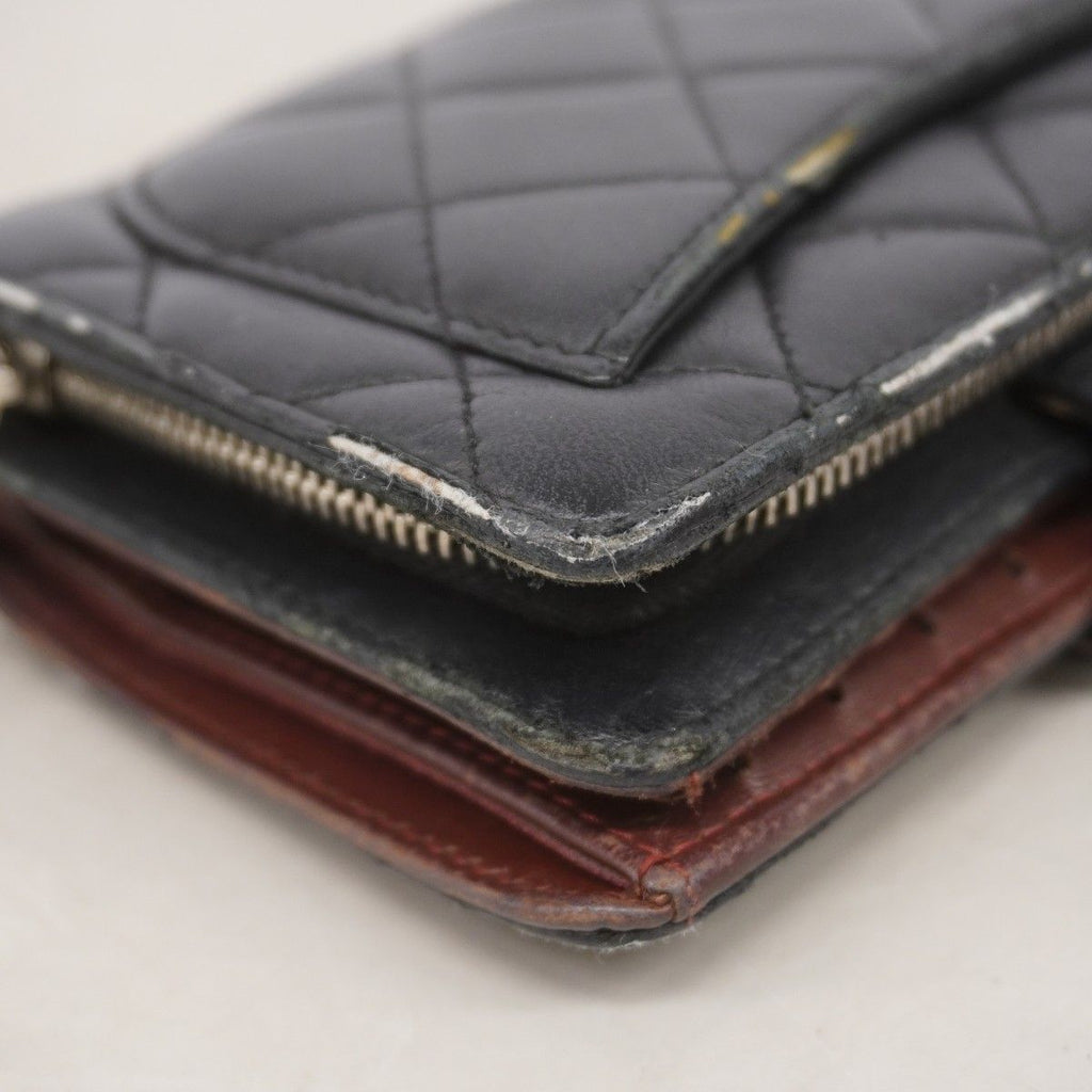 Chanel Wallet Quilted Lambskin Black Silver — view 5