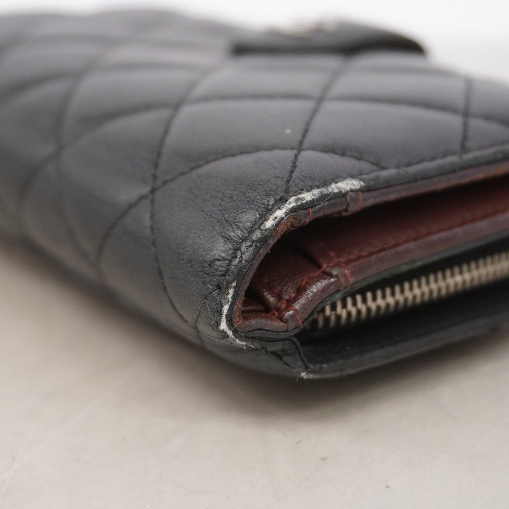 Chanel Wallet Quilted Lambskin Black Silver — view 6