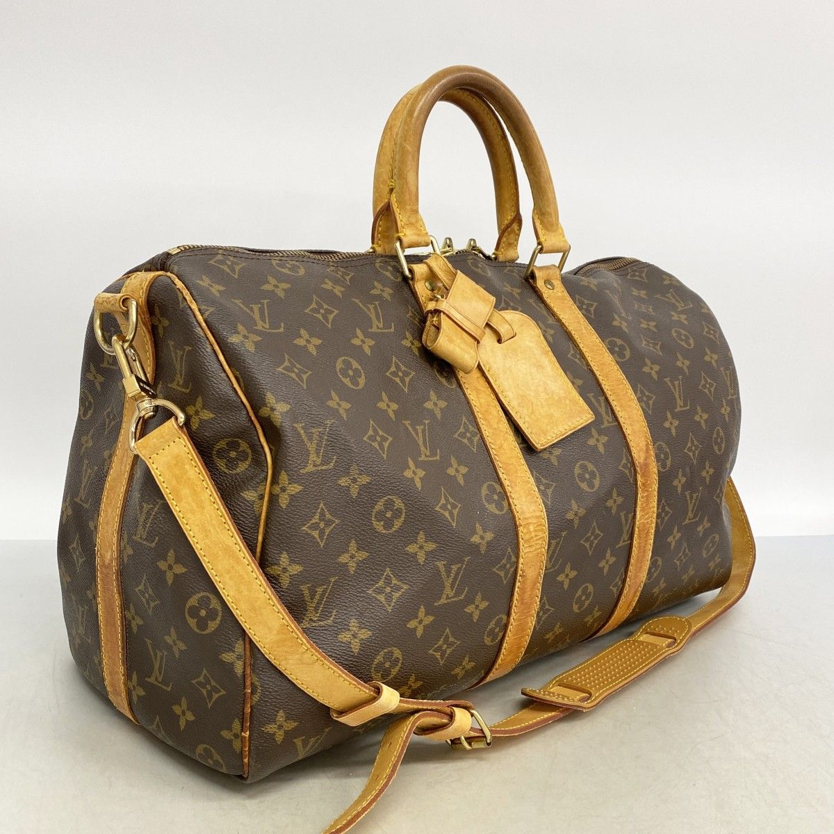 Louis Vuitton Boston Bag Monogram Keepall Bandouliere 45 Brown — view 2