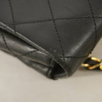 Chanel Shoulder Bag Quilted Lambskin Black Gold — view 8