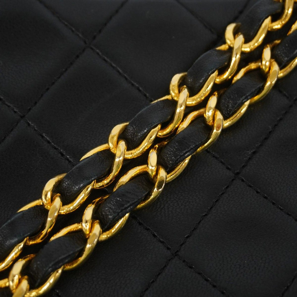 Chanel Shoulder Bag Quilted Lambskin Black Gold — view 9