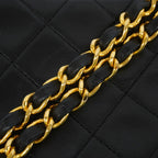 Chanel Shoulder Bag Quilted Lambskin Black Gold — view 9