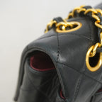 Chanel Shoulder Bag Quilted Lambskin Black Gold — view 7