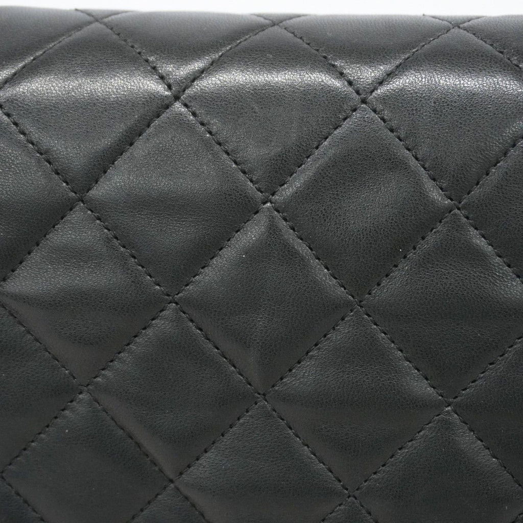 Chanel Shoulder Bag Quilted Lambskin Black Gold — view 8
