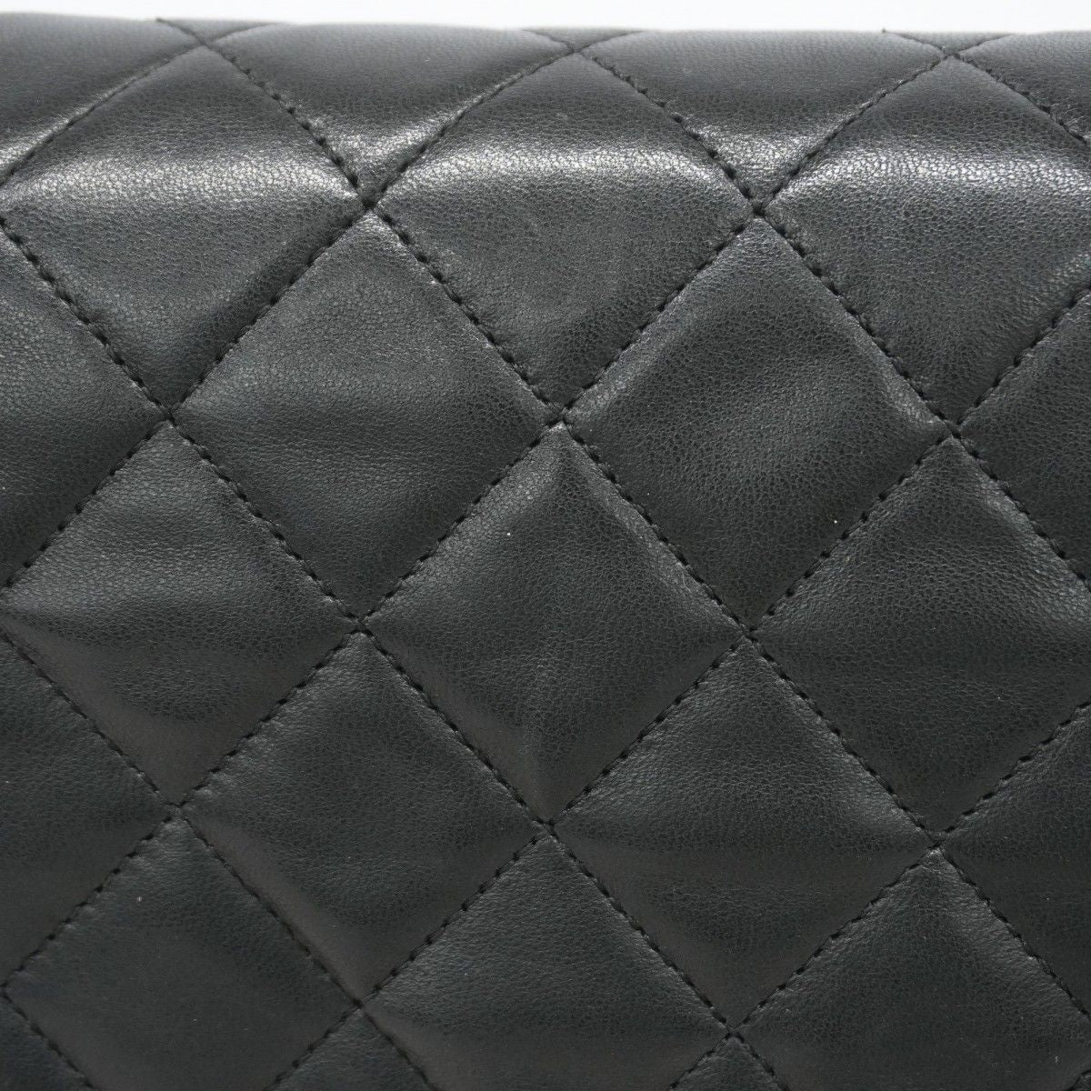 Chanel Shoulder Bag Quilted Lambskin Black Gold — view 8