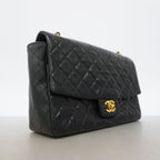 Chanel Shoulder Bag Quilted Lambskin Black Gold — view 2