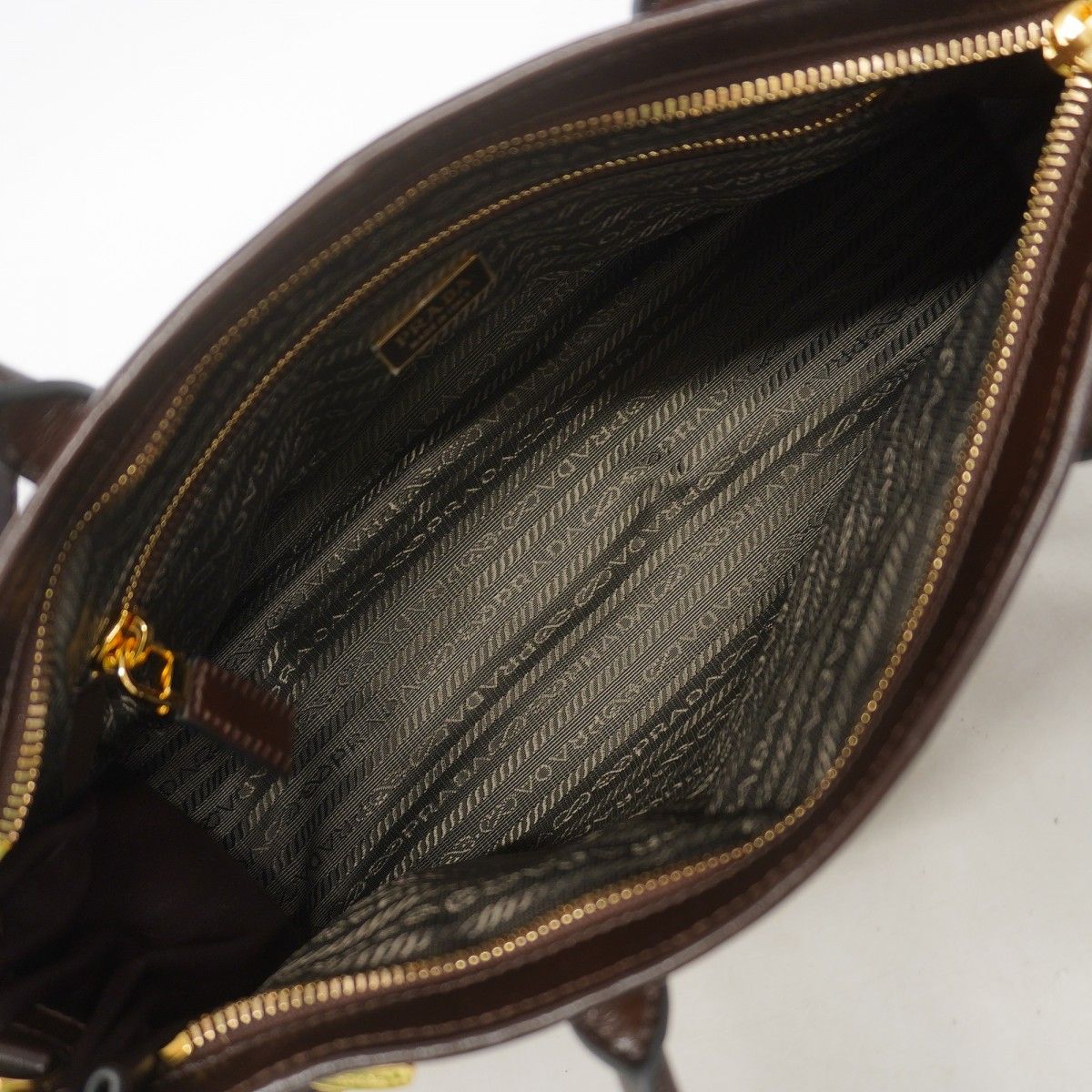 Prada Handbag Boni Leather Brown Gold — view 4