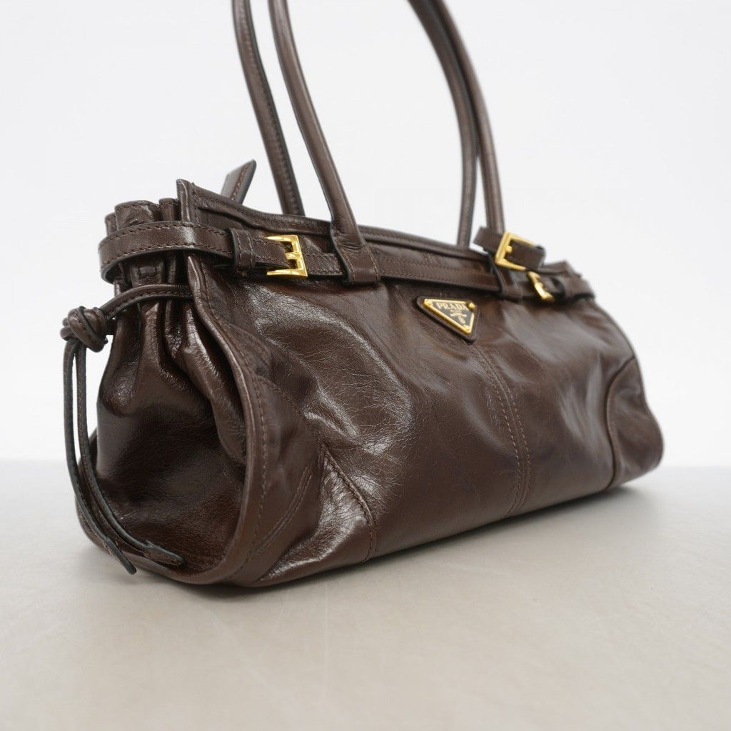 Prada Handbag Boni Leather Brown Gold — view 2