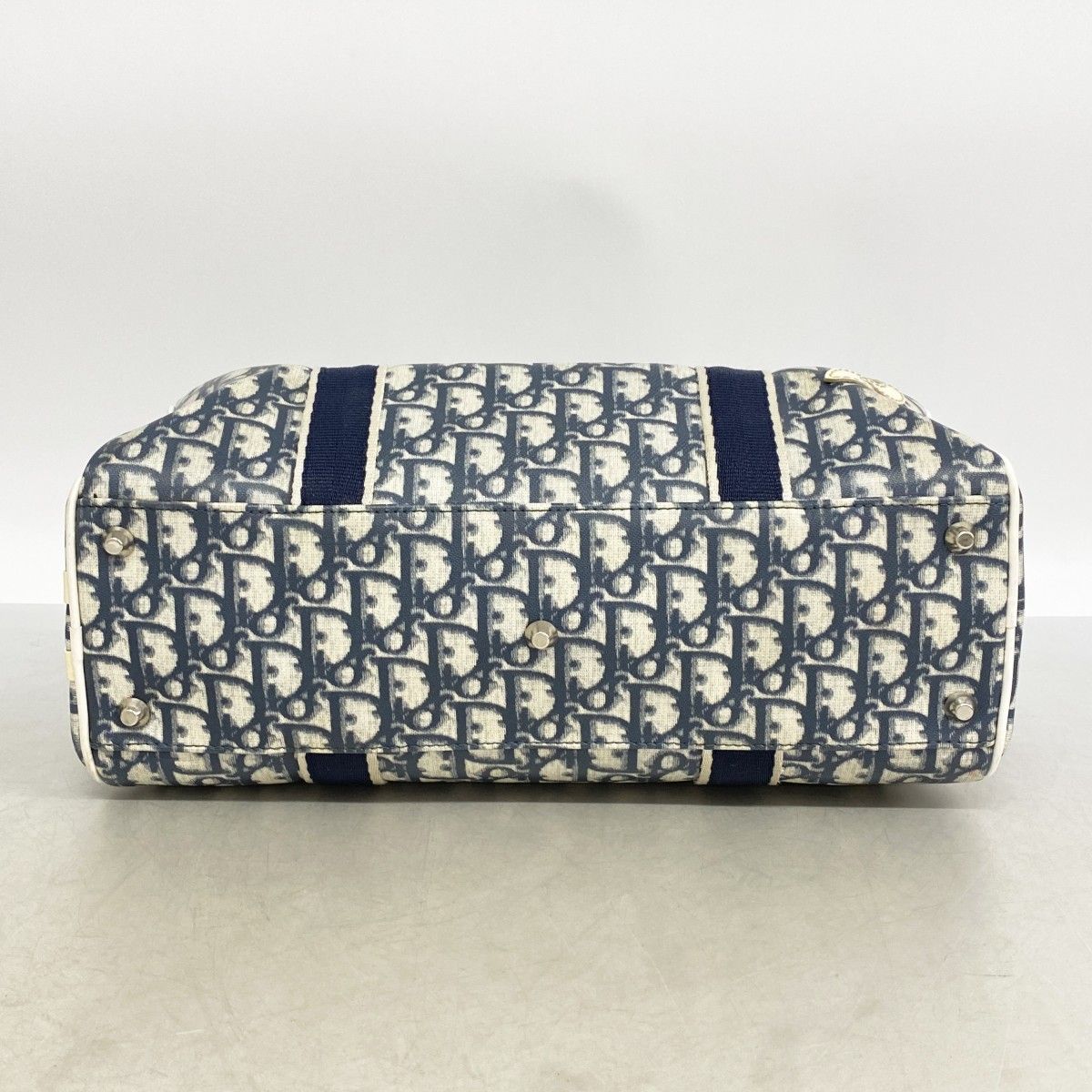 Dior Handbag Trotter Navy White Silver — view 3