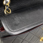 Chanel Shoulder Bag Quilted Lambskin Black Gold — view 9