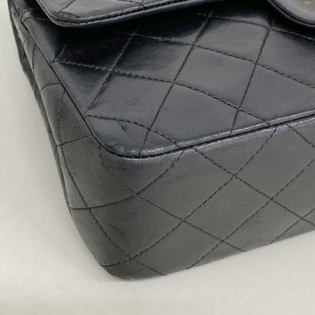 Chanel Shoulder Bag Quilted Lambskin Black Gold — view 6