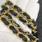 Chanel Shoulder Bag Quilted Lambskin Black Gold — view 8