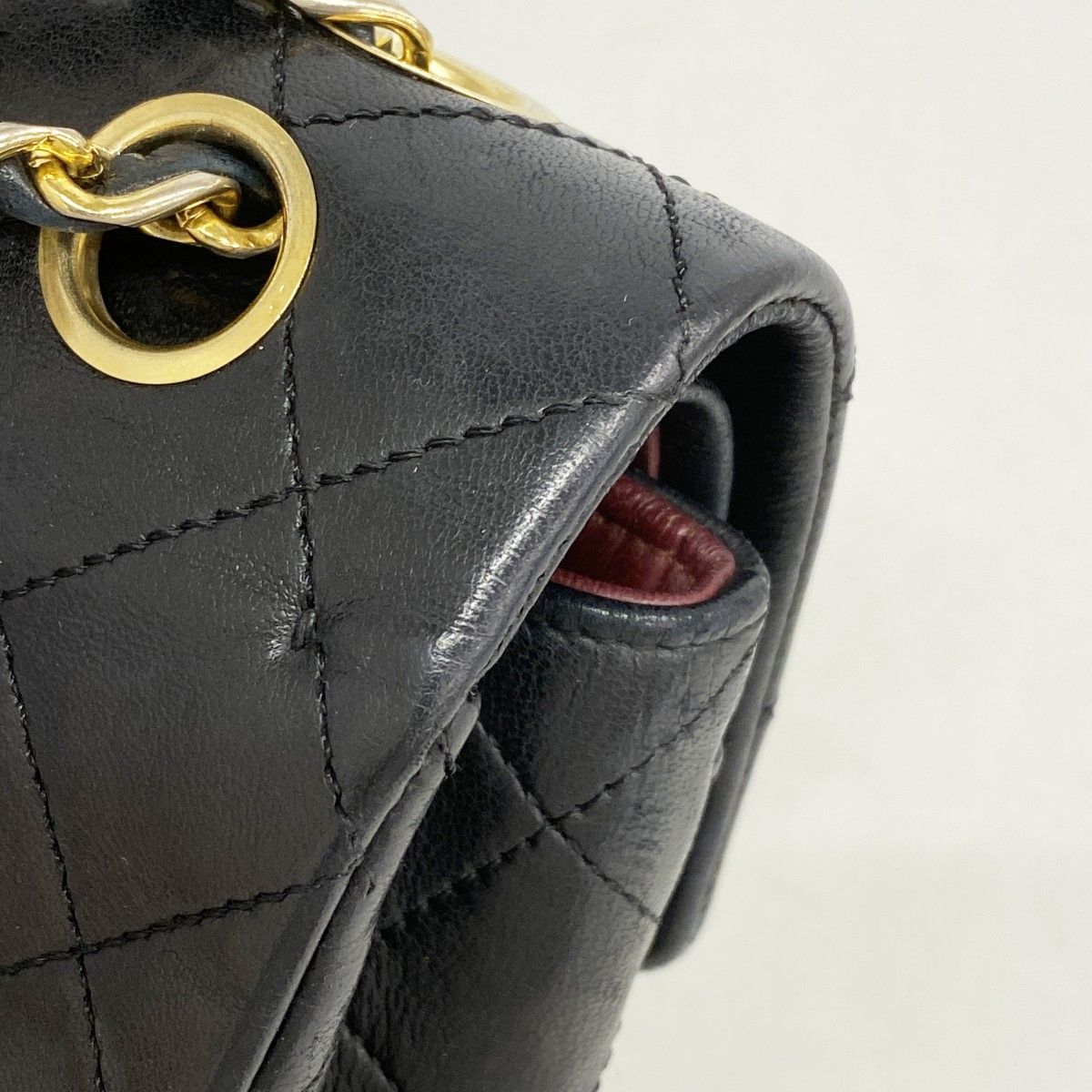 Chanel Shoulder Bag Quilted Lambskin Black Gold — view 7
