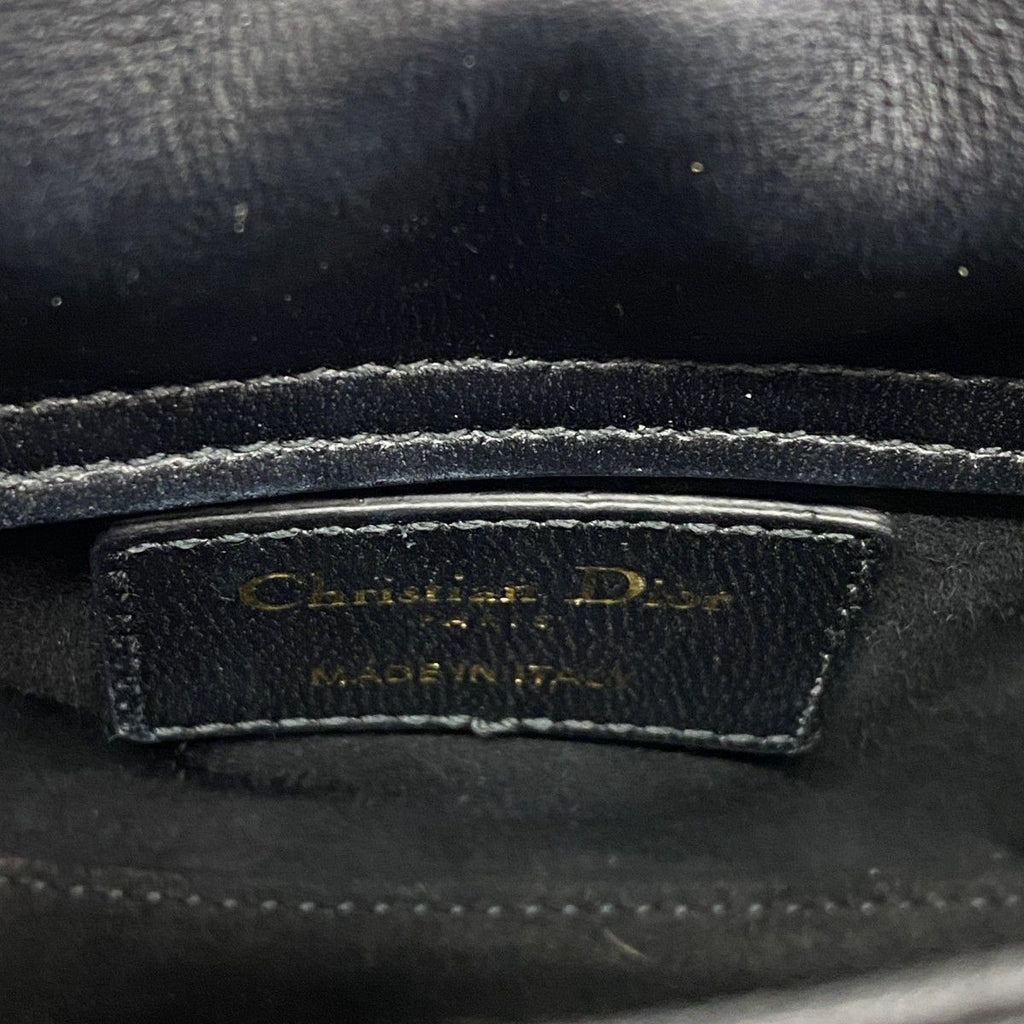 Dior Handbag Cannage Lady Leather Black Champagne Gold — view 5