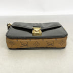 Louis Vuitton Handbag Shiny Epi Monogram Reverse Pochette Metis Mini Gray Brown — view 3