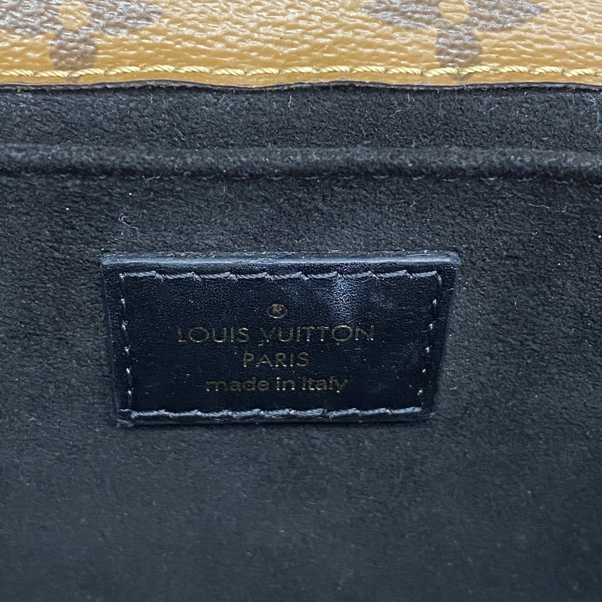 Louis Vuitton Handbag Shiny Epi Monogram Reverse Pochette Metis Mini Gray Brown — view 5