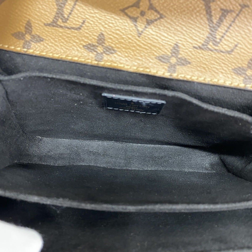 Louis Vuitton Handbag Shiny Epi Monogram Reverse Pochette Metis Mini Gray Brown — view 4