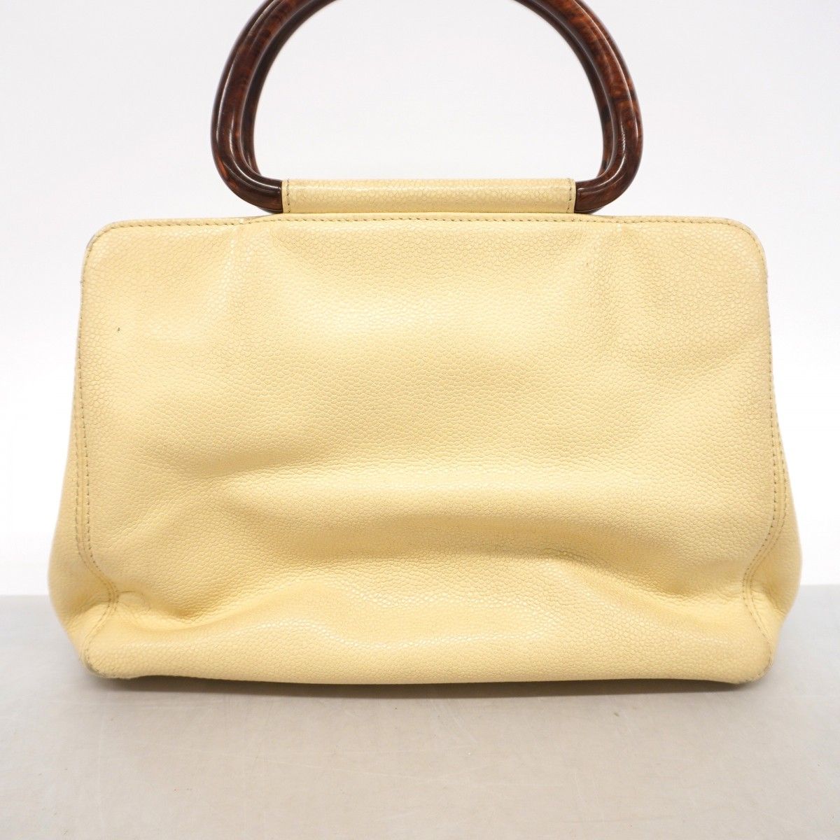 Chanel Handbag Caviar Leather Ivory Gold — view 9
