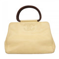 Chanel Handbag Caviar Leather Ivory Gold