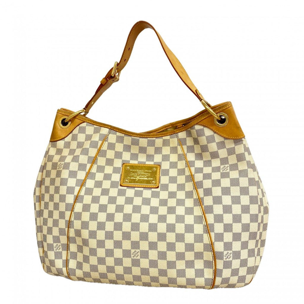 Louis Vuitton Shoulder Bag Damier Azur Galleria GM White