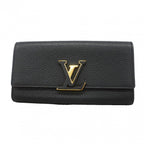 Louis Vuitton Wallet Taurillon Portefeuille Capucines Noir