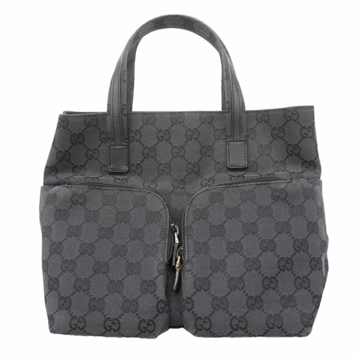 Gucci Handbag GG Canvas 002 Black Silver