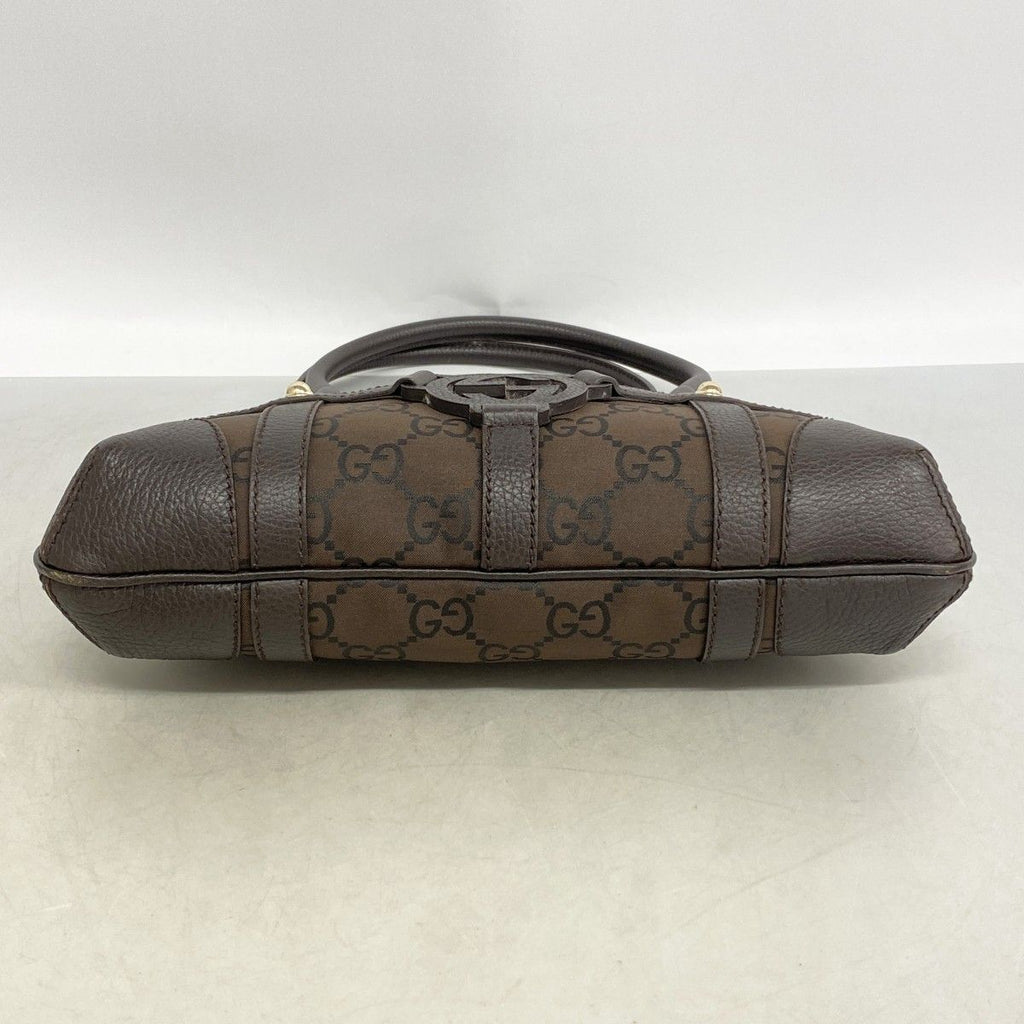 Gucci Handbag GG Nylon Brown Champagne Gold — view 3
