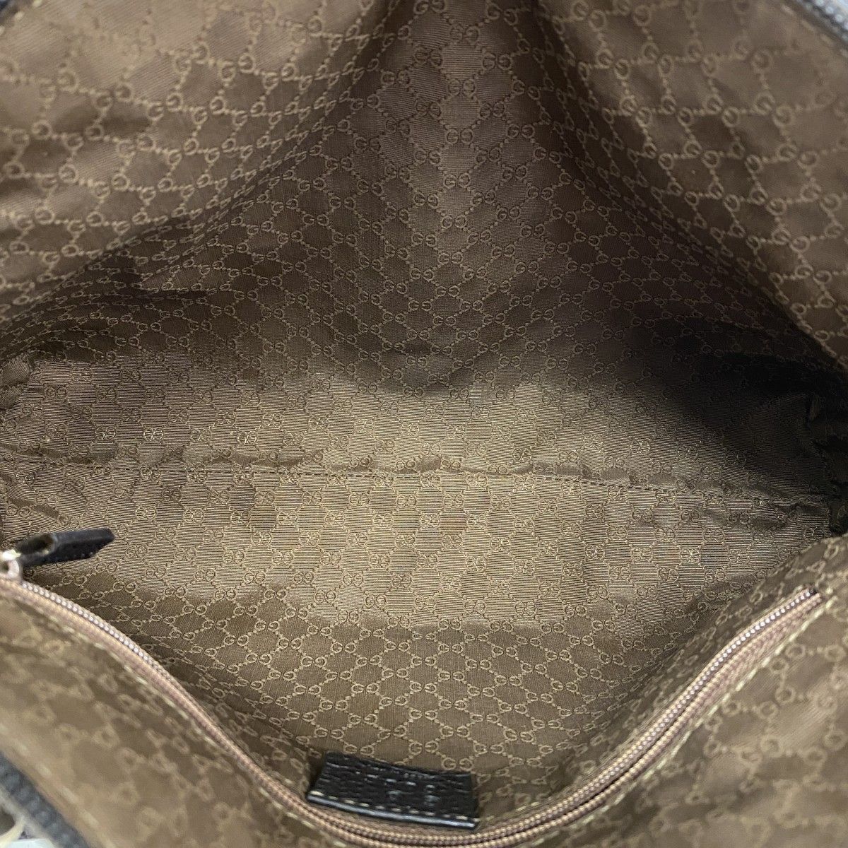 Gucci Handbag GG Nylon Brown Champagne Gold — view 4