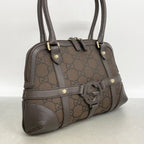 Gucci Handbag GG Nylon Brown Champagne Gold — view 2