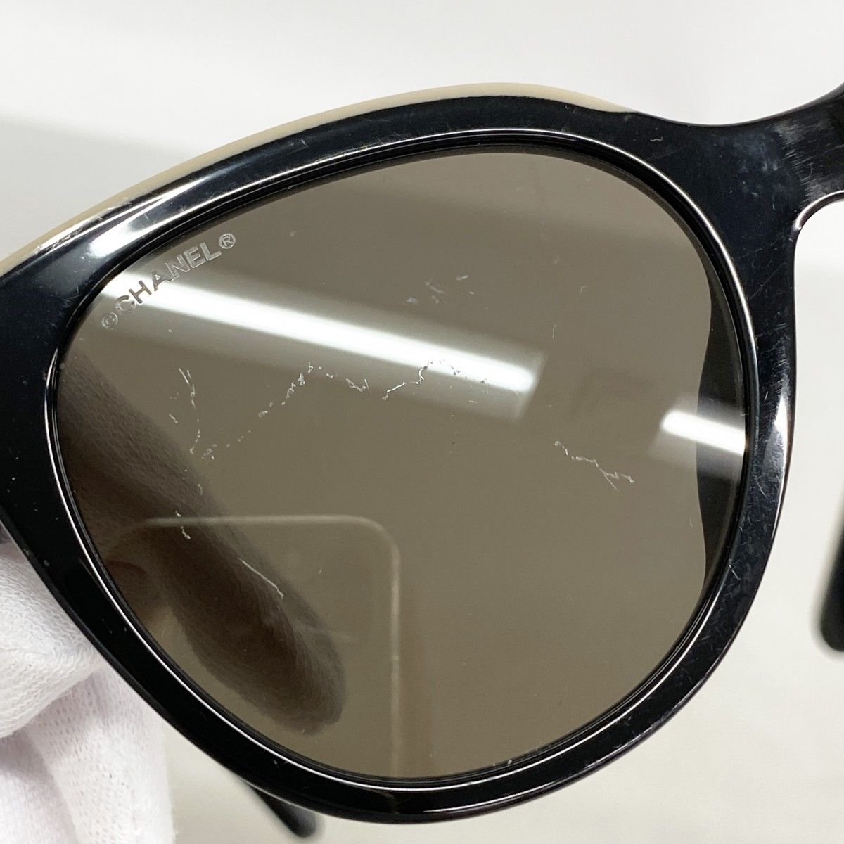 Chanel Sunglasses Acetate Black Silver Eyewear — view 4