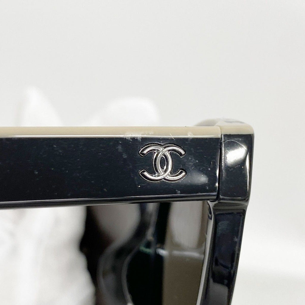 Chanel Sunglasses Acetate Black Silver Eyewear — view 6