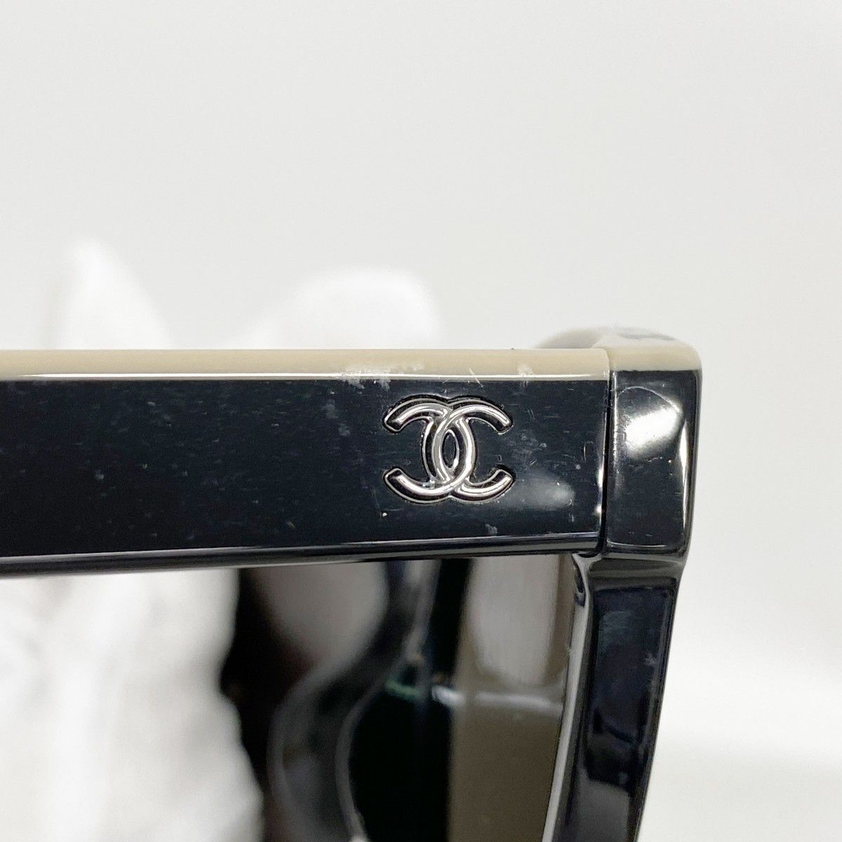 Chanel Sunglasses Acetate Black Silver Eyewear — view 6