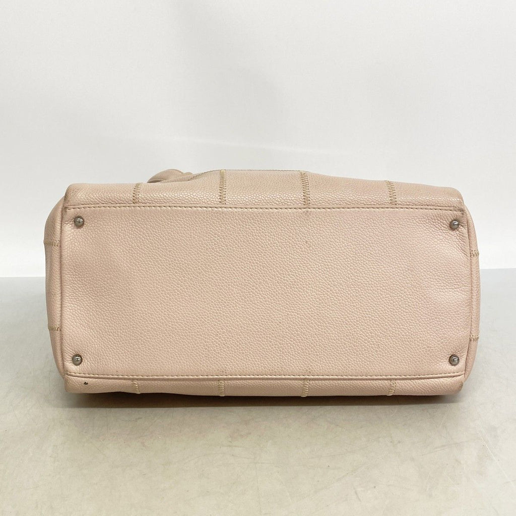 Chanel Handbag Choco Bar Caviar Leather Baby Pink Silver — view 3