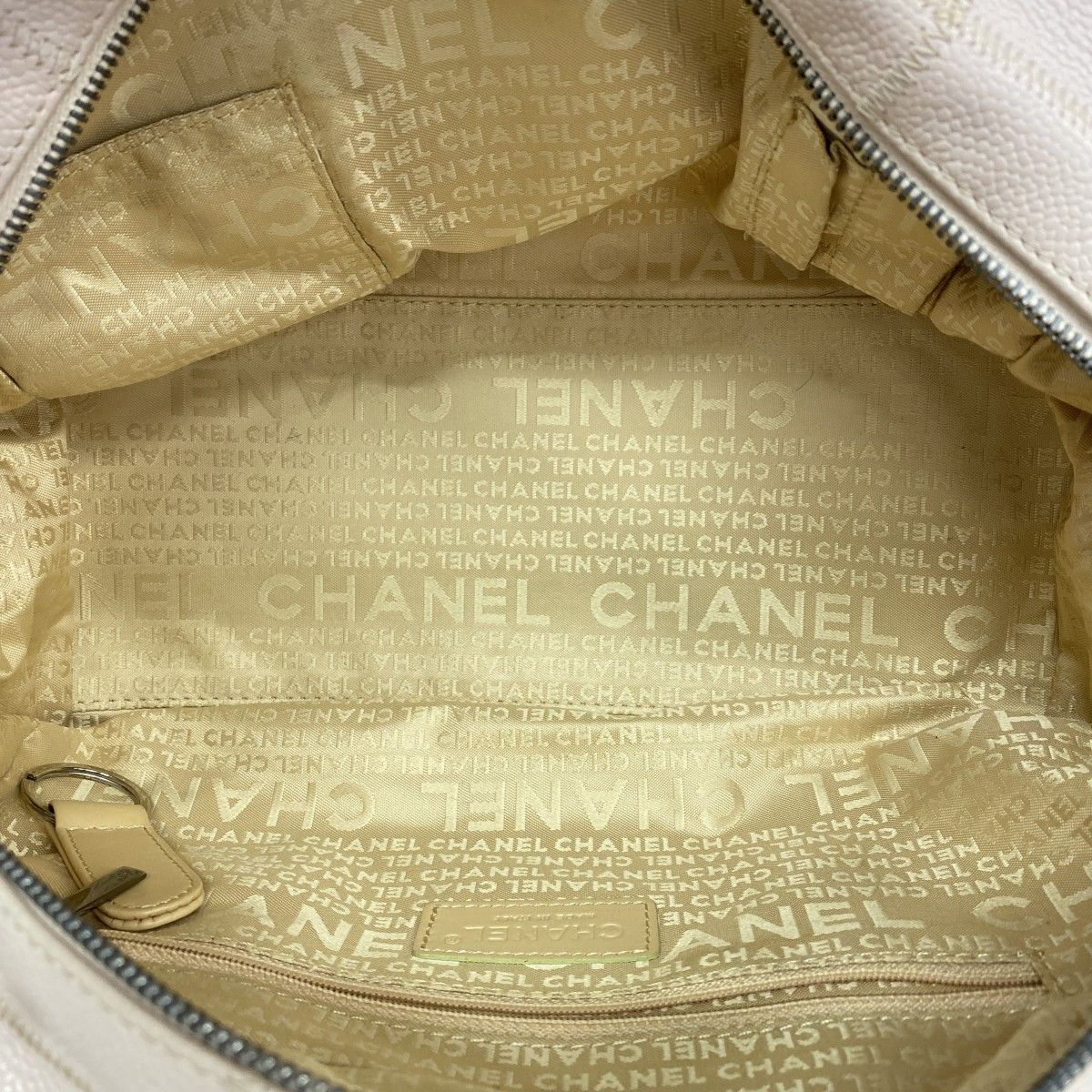 Chanel Handbag Choco Bar Caviar Leather Baby Pink Silver — view 4