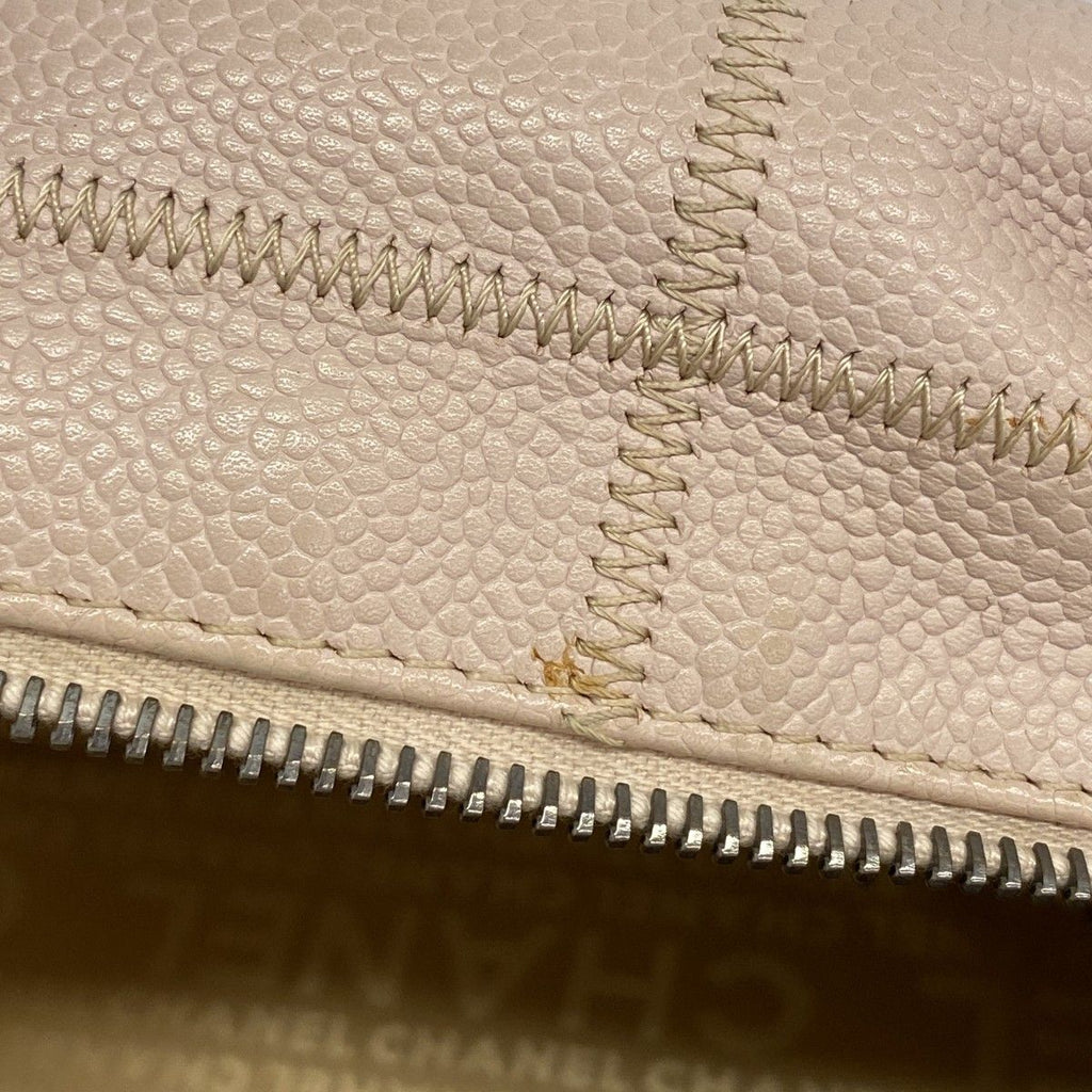 Chanel Handbag Choco Bar Caviar Leather Baby Pink Silver — view 8