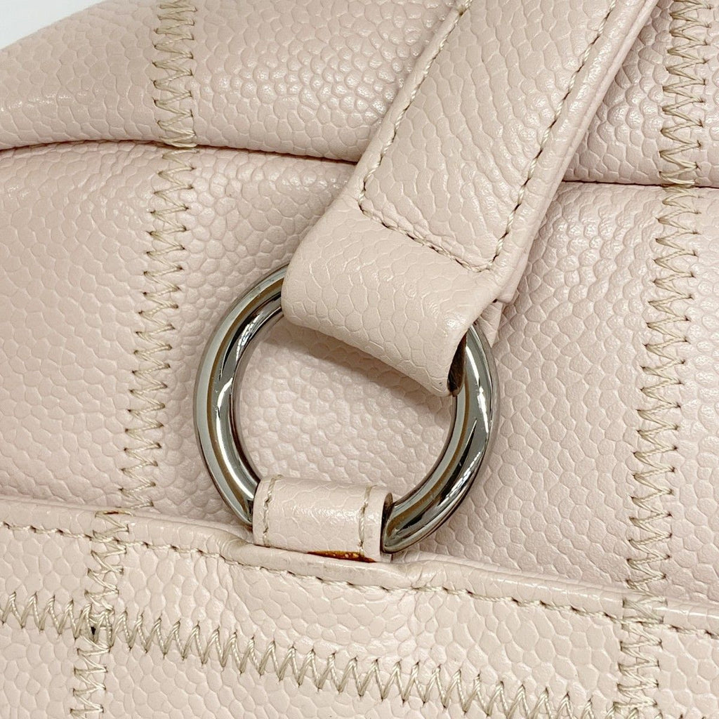 Chanel Handbag Choco Bar Caviar Leather Baby Pink Silver — view 9
