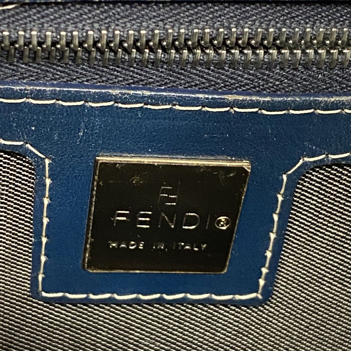 Fendi Handbag Canvas Navy Silver — view 5