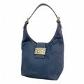 Fendi Handbag Canvas Navy Silver