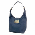 Fendi Handbag Canvas Navy Silver
