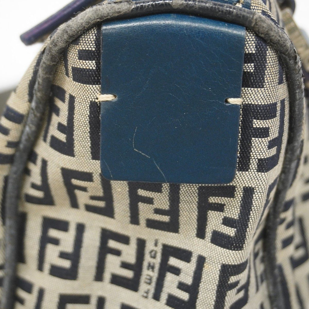 Fendi Handbag Nylon Canvas Navy Silver — view 8