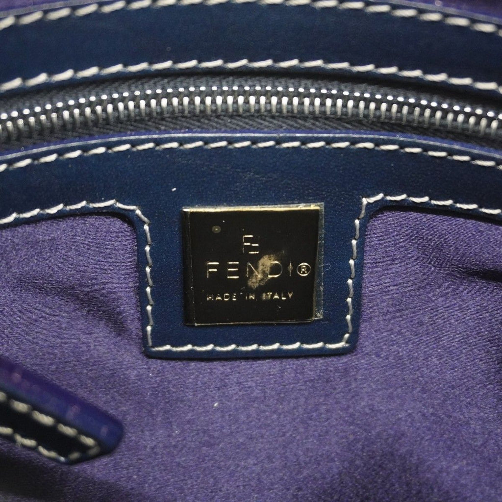 Fendi Handbag Nylon Canvas Navy Silver — view 5