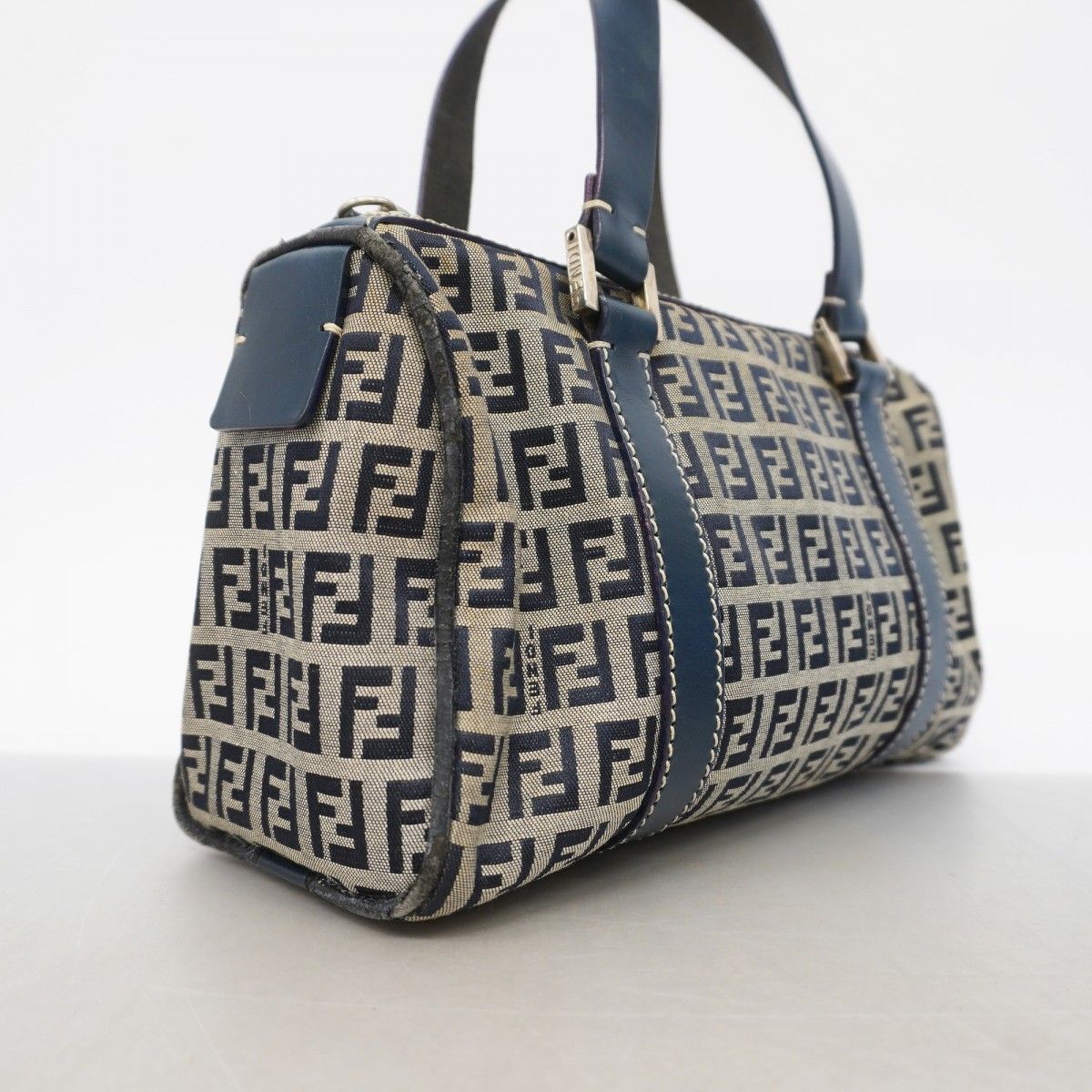 Fendi Handbag Nylon Canvas Navy Silver — view 2